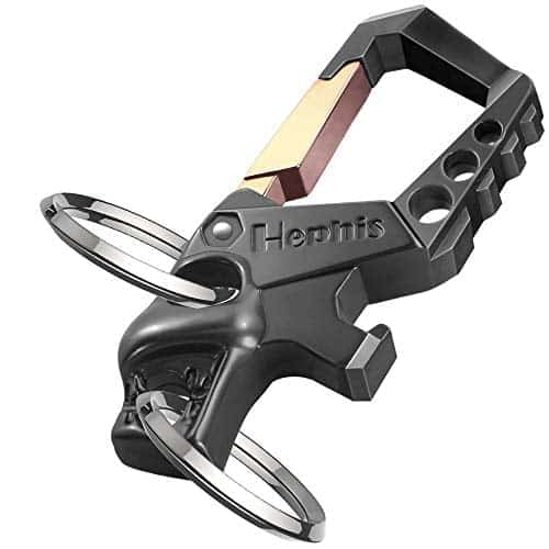 Hephis Heavy Duty Key Chain Bottle Opener,Carabiner Car Key Chains for Men and Women(Black - Image 2