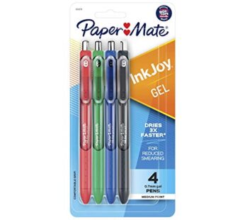 Paper Mate InkJoy Pens, Gel Pens, Medium Point (0.7mm), Assorted, 4 Count