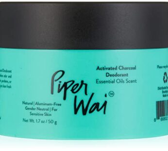 PiperWai Natural Deodorant w/Activated Charcoal | Odor Protection, Vegan, Aluminum Free, S