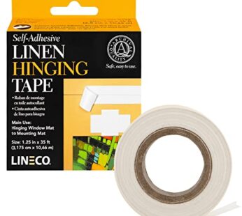 Lineco Self-Adhesive Linen Hinging Tape, 1.25 Inch x 35 Feet, Neutral pH Acrylic Adhesive,