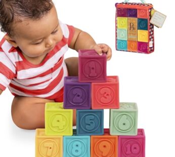 B. toys- B. baby Baby Blocks Stacking & Building Toys For Babies 10 Soft Blocks With