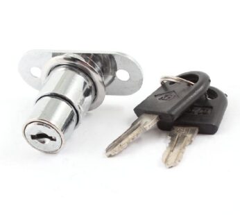 uxcell a13121100ux0730 Metal Cabinet Sliding Door Plunger Lock with Keys, Silver Tone