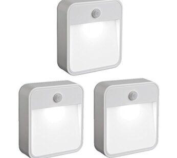 Beams MB720 20 Lumen Wireless Battery Powered Motion Sensing Nightlight, 3-Pack, White