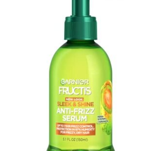 Garnier Fructis Sleek & Shine Anti-Frizz Serum for Frizzy, Dry Hair, Argan Oil, 5.1 Fl Oz,