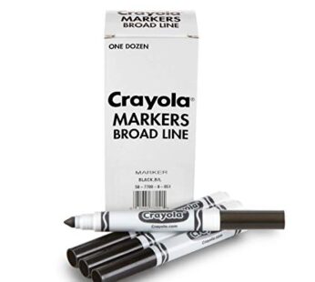 Crayola Broad Line Markers – Black (12ct), Markers for Kids, Bulk School Supplies for Teac