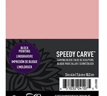 Speedball Speedy-Carve Block Printing Carving Block, Rectangle, Pink, 3 x 4 Inches, Linole