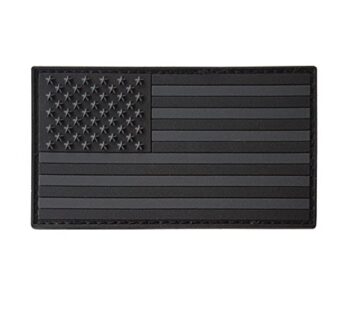 All Black ACU Dark Subdued USA American Flag Morale PVC Rubber Fastener Patch
