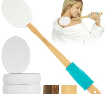 Vive Lotion Applicator for Back, Feet (17.5″) – Self Washer Beauty Shower Sponge, Long Han