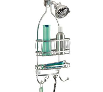 iDesign Metal Extra-Wide Hanging Shower Caddy, The York Collection   10″ x 4″ x 22″, Silve