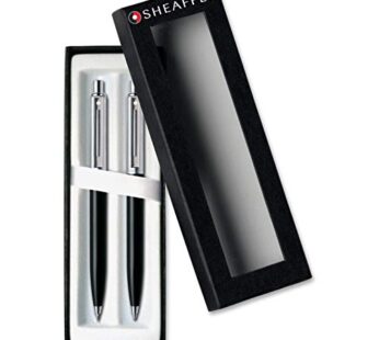Sheaffer Sentinel Black Ballpoint Pen & 0.7mm Pencil with Chrome Trim