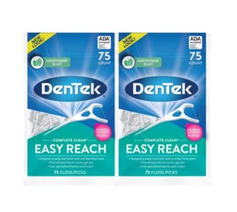 DenTek Complete Clean Easy Reach Floss Picks, Advanced Fluoride Coating, Mouthwash Blast F