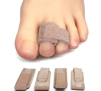 ZenToes Reusable Fabric Buddy Wraps for Broken Toes, Hammertoe Straightener, 4 Count (Beig