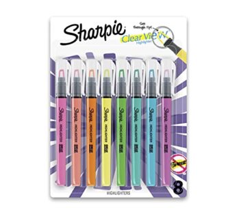 SHARPIE Clear View Highlighter Sticks, Chisel Tip, Assorted Fluorescent, 8 Count