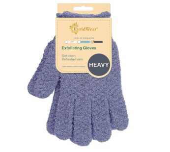 Evridwear Exfoliating Dual Texture Bath Gloves for Shower, Spa, Massage and Body Scrubs, D