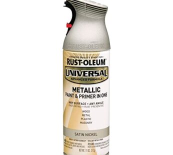Rust-Oleum 249130 Universal All Surface Metallic Spray Paint, 11 oz, Satin Nickel