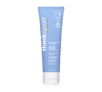Thinksport SPF 50+ Mineral Sunscreen, 3 Oz, Safe, Natural Sunblock for Sports & Active Use