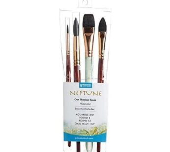 Princeton Artist Brush Neptune Series 4750 – 4-Piece Synthetic Squirrel Watercolor Paint B