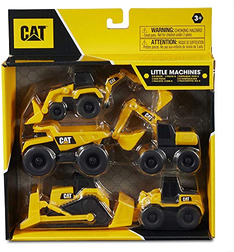 Caterpillar CAT Mini Machine Construction Truck Toy Cars Set of 5, Dump Truck, Bulldozer,