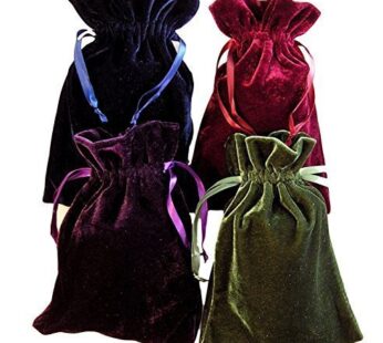 Paper Mart Tarot Rune Bag Bundle of 4: Moss Green, Navy Blue, Purple, Wine 6″ x 9″