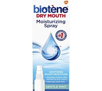 Biotene Gentle Mint Moisturizing Mouth Spray, Sugar-Free, for Dry Mouth and Fresh Breath,