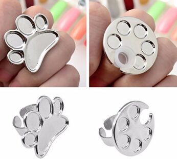 AKOAK 2 Pcs/Lot Mini Manicure Palette Wearable Metal Nail Art Polish Holder Paint Palette