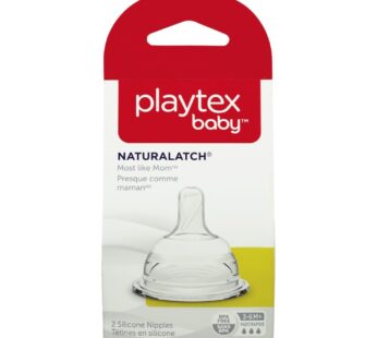 Playtex Baby Naturalatch Most like Mom Silicone Baby Bottle Nipples, Fast Flow, Pack of 2
