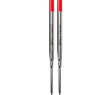 Monteverde Ballpoint Refill to Fit Parker Ballpoint Pens, Medium Point, Soft Roll, Red, 2