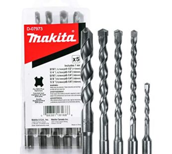 Makita 5 Piece – SDS-Plus Drill Bit Set For SDS+ Rotary Hammers – Aggressive Drilling For