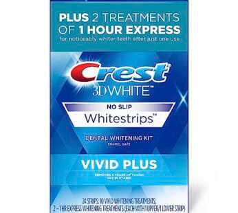 Crest 3D Whitestrips, Vivid Plus, Teeth Whitening Strip Kit, 24 Count (Pack of 1)
