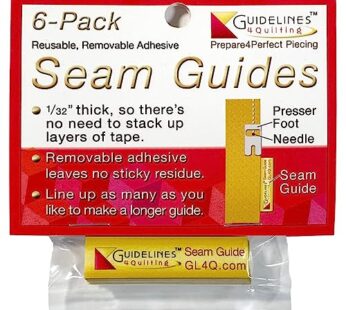 Guidelines4quilting – 6-Pack Seam Guides ? x 2″ x 1/32″ – Peel & Stick – Removable Adhesiv