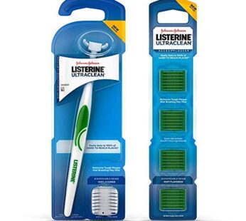 Listerine Ultraclean Access Snap-On Flosser & Flosser Refill Head 28 ea, Pack for Proper O