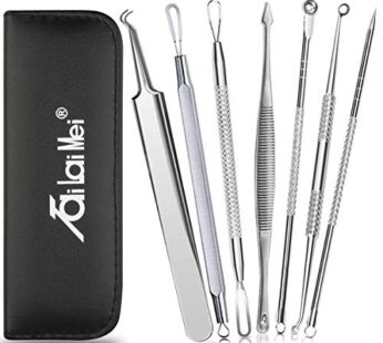 7-Piece Blackhead Remover Kit – Pimple Comedone Extractor Tool set for Facial Acne and Tre