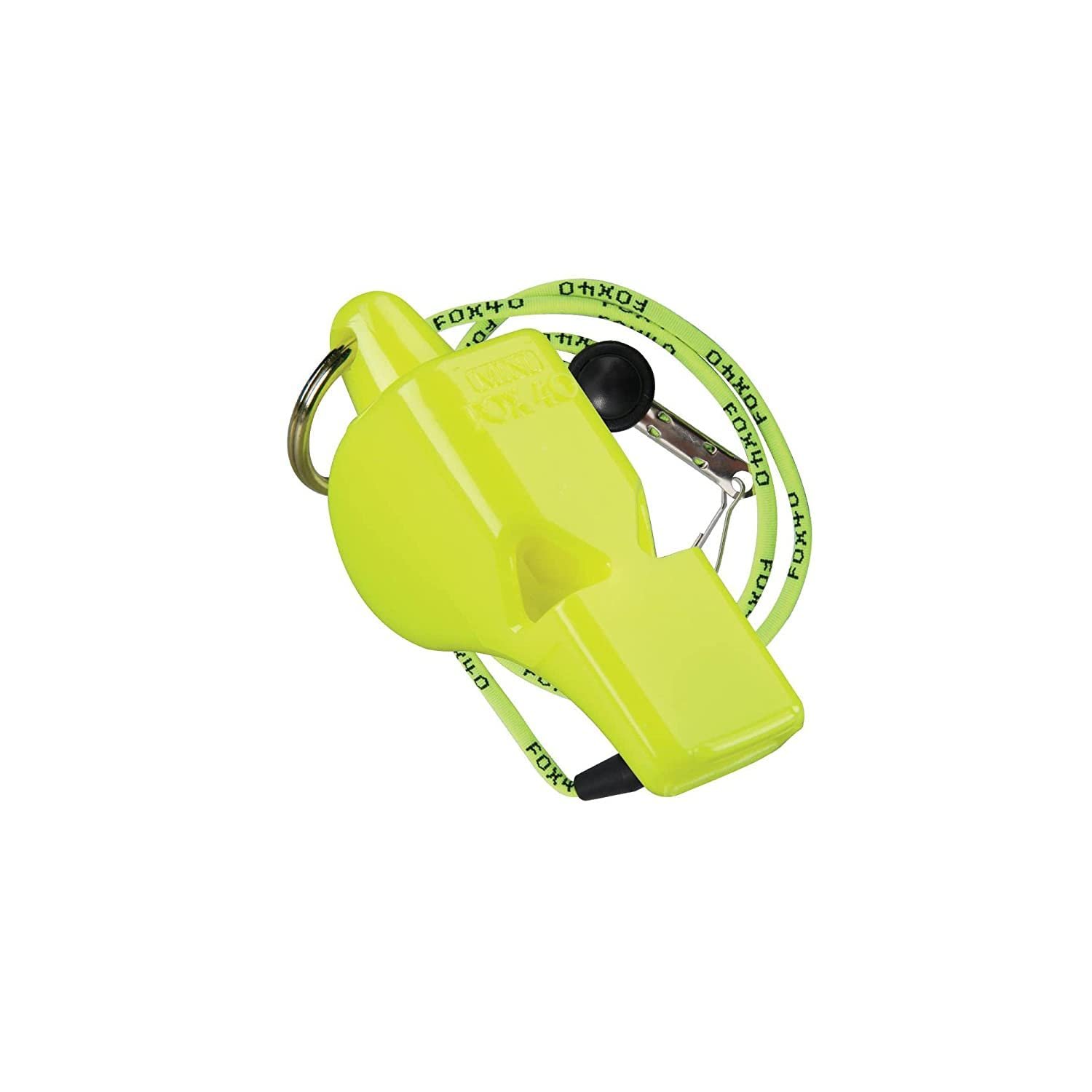 Original Fox 40 Mini Whistle with Lanyard, Neon Yellow
