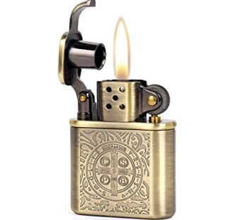 Bronzy Carved Constantine Antique Style Lift Arm Petrol Kerosene Lighter