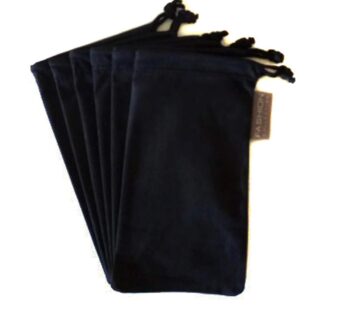 MODA 6 PC Eyewear Eyeglass Microfiber Soft Cleaning Cloth Bag Pouch Case BLACK