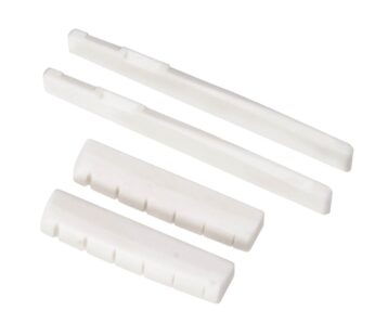 6 String Acoustic Guitar Bone Bridge Saddle and Nut Made of Real Bone Pack of 2 Sets