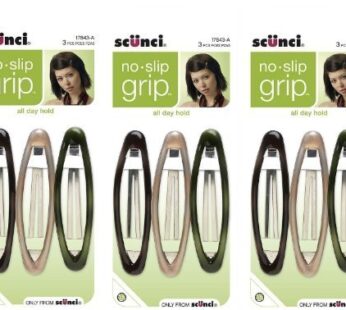 Scunci No-slip Grip Oval unisex Snap Clips, 8cm, 9-Count