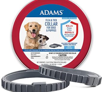 Adams Flea & Tick Collar for Dogs & Puppies | 2 Pack | 12 Month Protection | Adjustable On