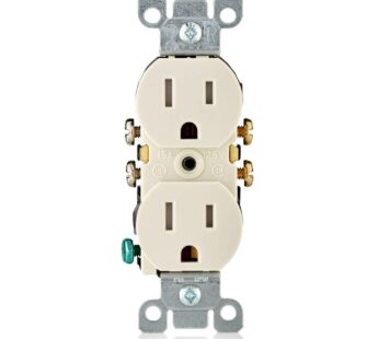 Leviton T5320-TMP 15 Amp 125V Tamper Resistant Duplex Receptacle (10 Pack), Light Almond