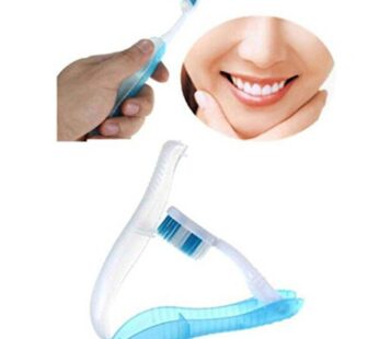 Yosoo 5Pcs Light Blue Portable Compact Foldable Toothbrush, Toothbrush Rod can be Opened a