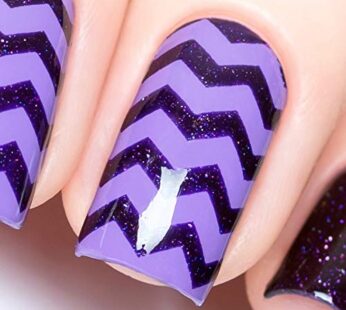 Whats Up Nails – Regular Zig Zag Vinyl Tape Stencils for Nail Art Design (2 Sheets, 244 St