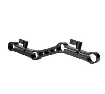NICEYRIG Z-Shape Offset Raised 15mm Rail Rod Clamp Ajustable Levers for 15mm Rods on DSLR