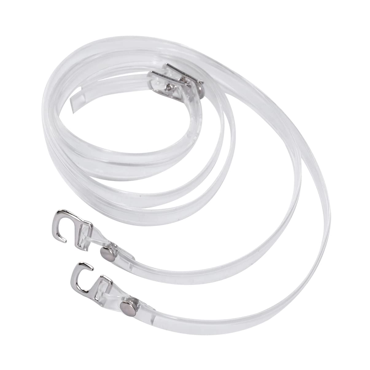 1 Pair of Womens Transparent Shoe Straps with Silver Buckle High Heels Anti-loose Shoelace - Image 2