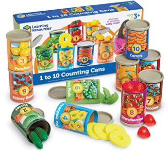 Learning Resources One To Ten Counting Cans – 65 Pieces, Ages 3+ Toddler Learning Toys, Pr