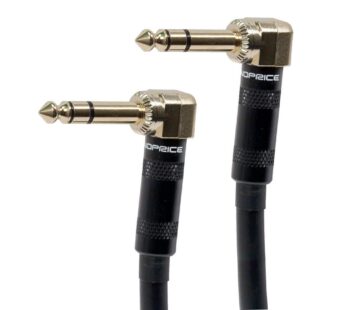 Monoprice 1/4-Inch TRS Male to 1/4-Inch TRS Male Guitar Pedal Patch Cable – 8 Inch – Black