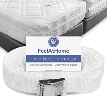 FeelAtHome Strap for Twin Beds – Twin to King Bed Mattress Joiner Converter, Twin Connecto