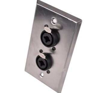 Seismic Audio Speakers Dual And XLR Combo Jacks Wall Plate, Stainless Steel Wall Plate