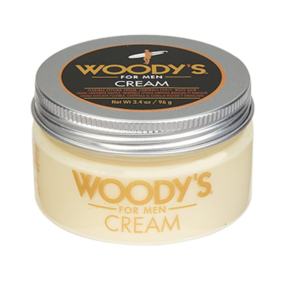 Woody's Styling Cream for Men, Flexible Styling Cream, Controls Curly and Wavy Hair, Water - Image 2