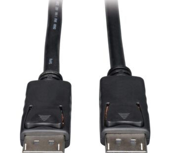 Tripp Lite DisplayPort Cable with Latches (M/M), DP to DP, 4K x 2K, 1-ft. (P580-001), Blac
