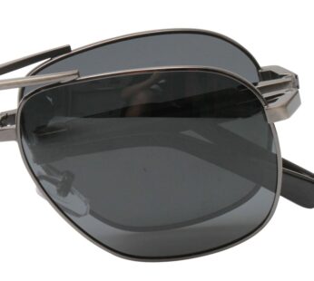 SOOLALA Limited Edition Metal Alloy Frame Folding Compact Pocket Aviator Sunglasses, Gun